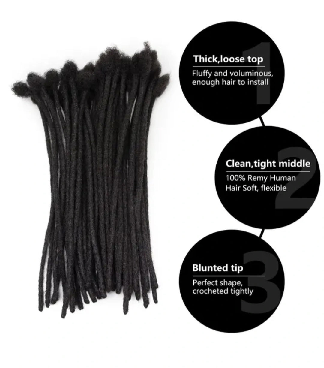 PRE-ORDER 0.6cm Full Head Bundle(70  Locs) - Permanent Dreadlock Extensions