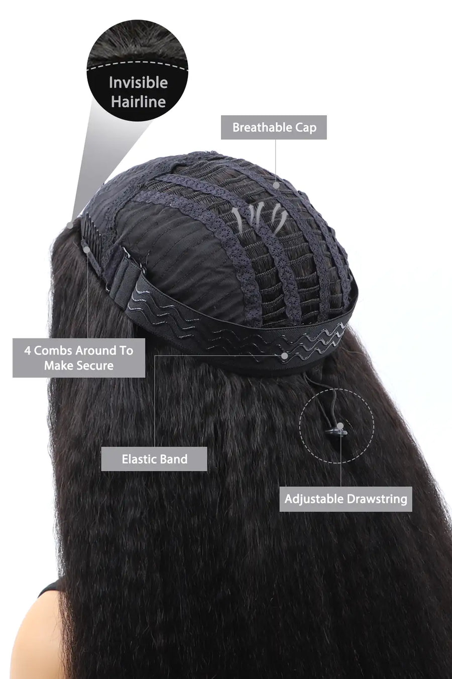 Kinky Straight Half Wig